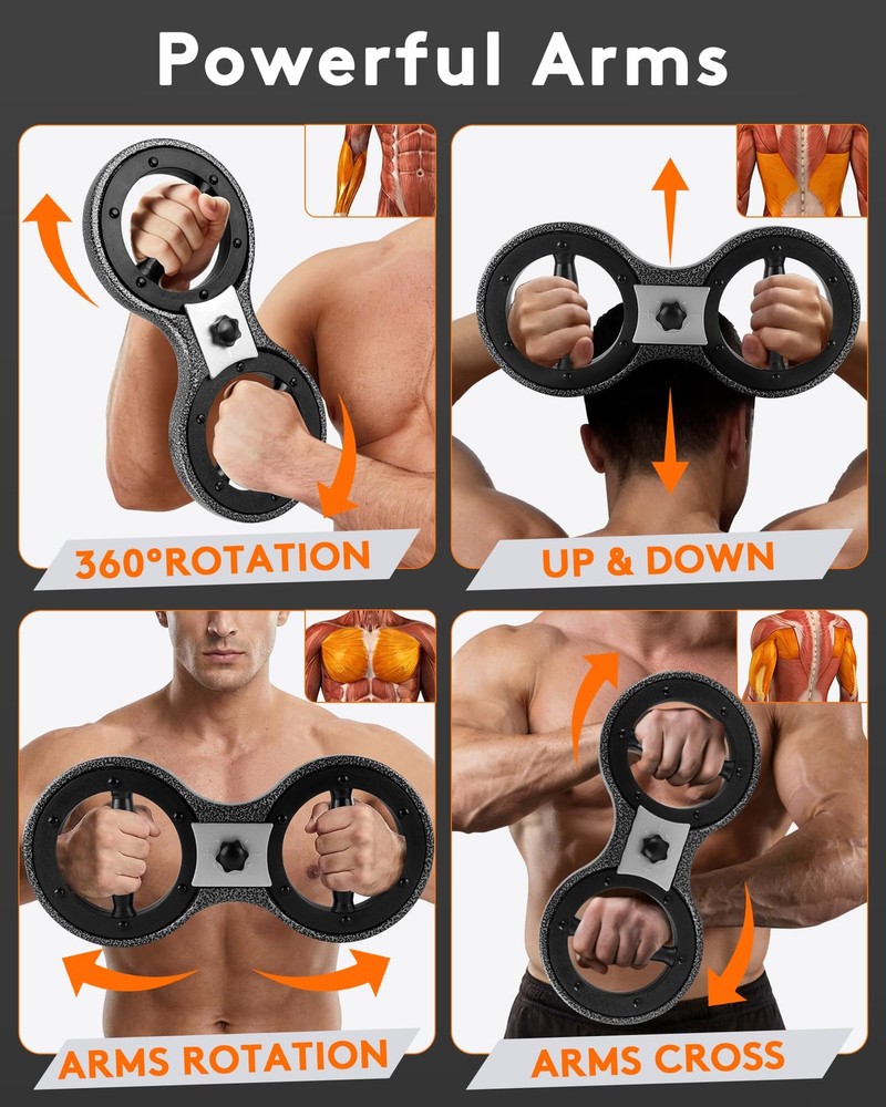 360° Spinning Burn Machine for Arm & Shoulder Workout, Black