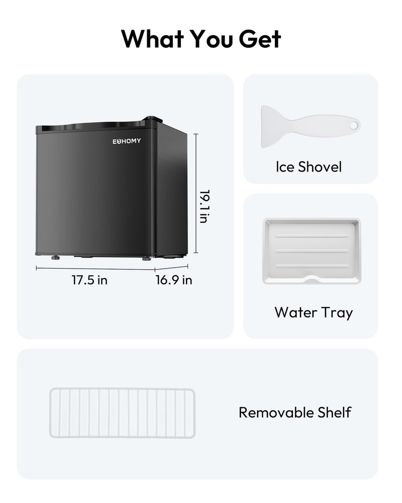 1.7 Cu.Ft Mini Fridge, Reversible Single Door Compact Refrigerator, Adjustabl...