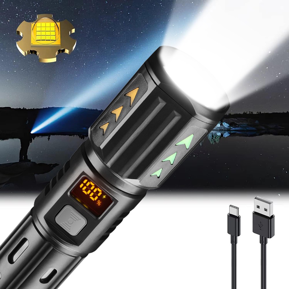 35000000 Lumens Super Bright LED Tactical Flashlight Rechargeable LED Work Light