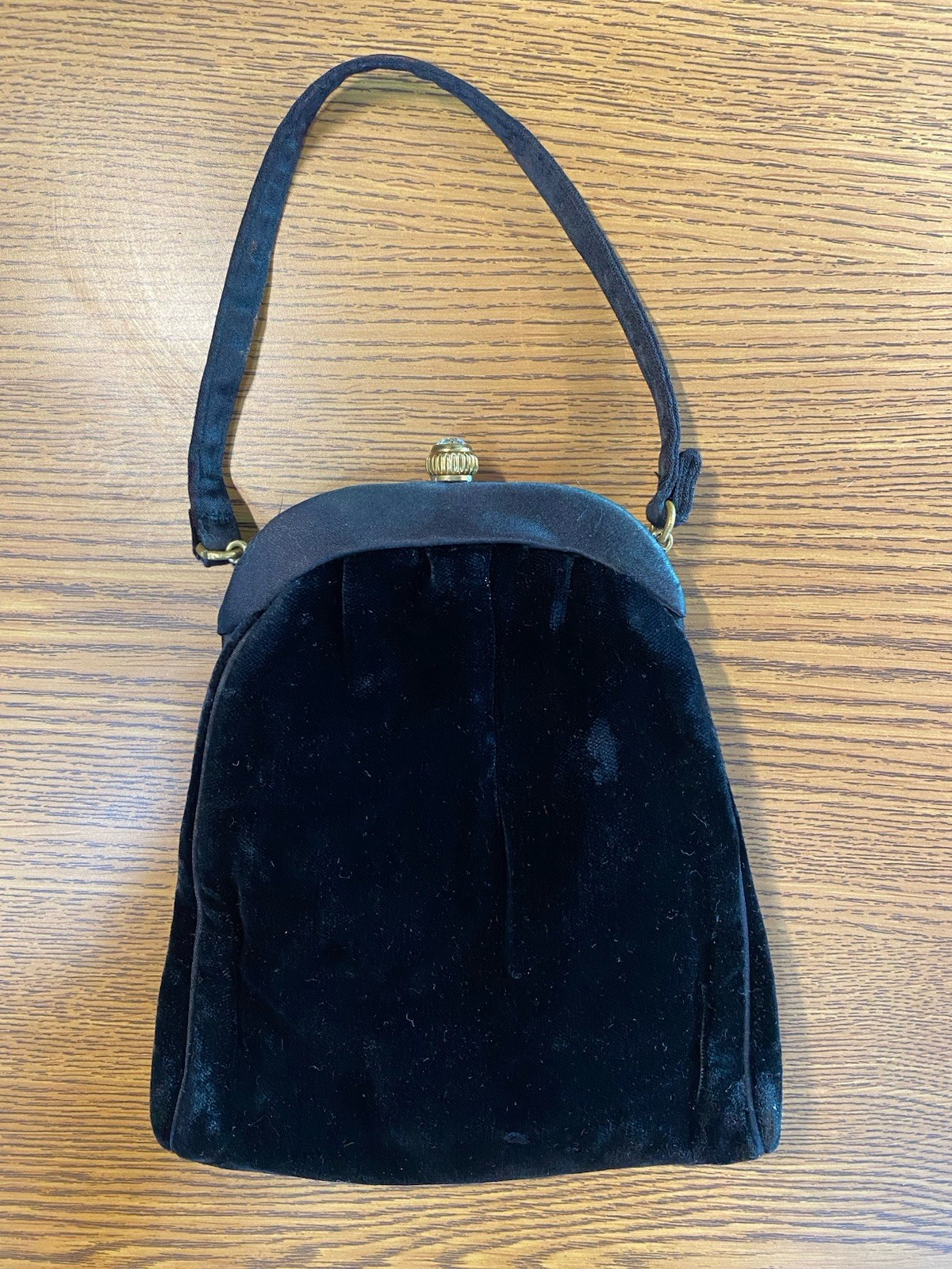 Vintage Morris Moskowitz Black Velvet Evening Bag Gala Sophisticated Event Glam