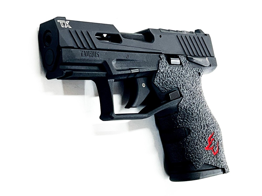 Textured Rubber Gun Grip Enhancement for Taurus TX22 Compact Red Insert