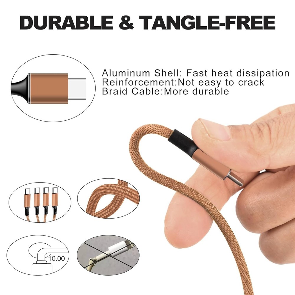 USB C to A Multi Charging Cable：Multiple Charger Cord [2Pack 4Ft]...