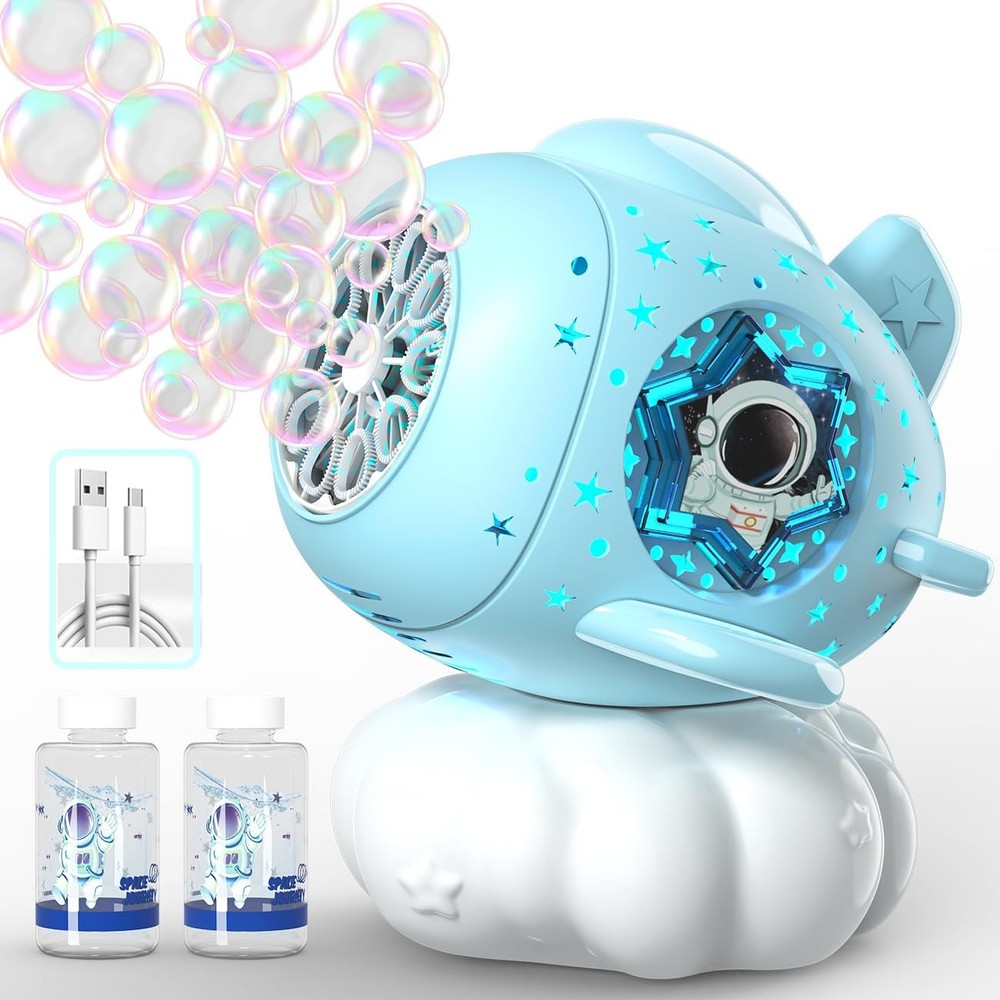 Bubble Machine - Bubble Maker for Kids with Larger Bubbles Design, USB-C Rech...