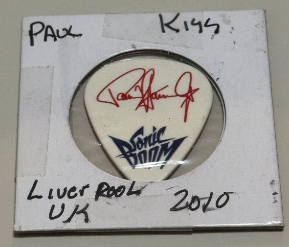 KISS PAUL STANLEY GUITAR PICK 4/5/10 LIVERPOOL UK SONIC BOOM TOUR STAGE PLECTRUM
