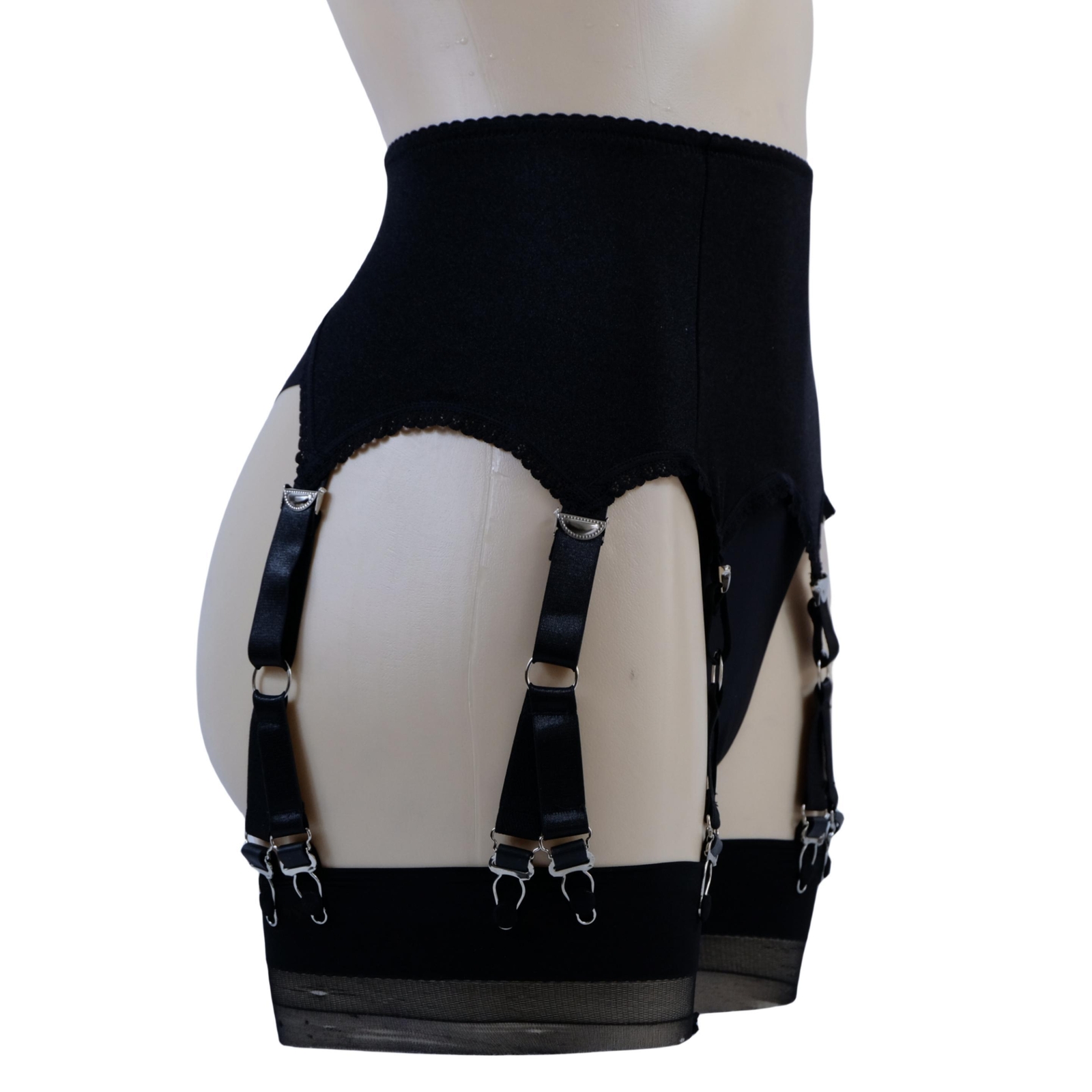 Luxallacki Stretchy 6 Straps Garter Belt with 12 Metal Claws for Women Lingerie