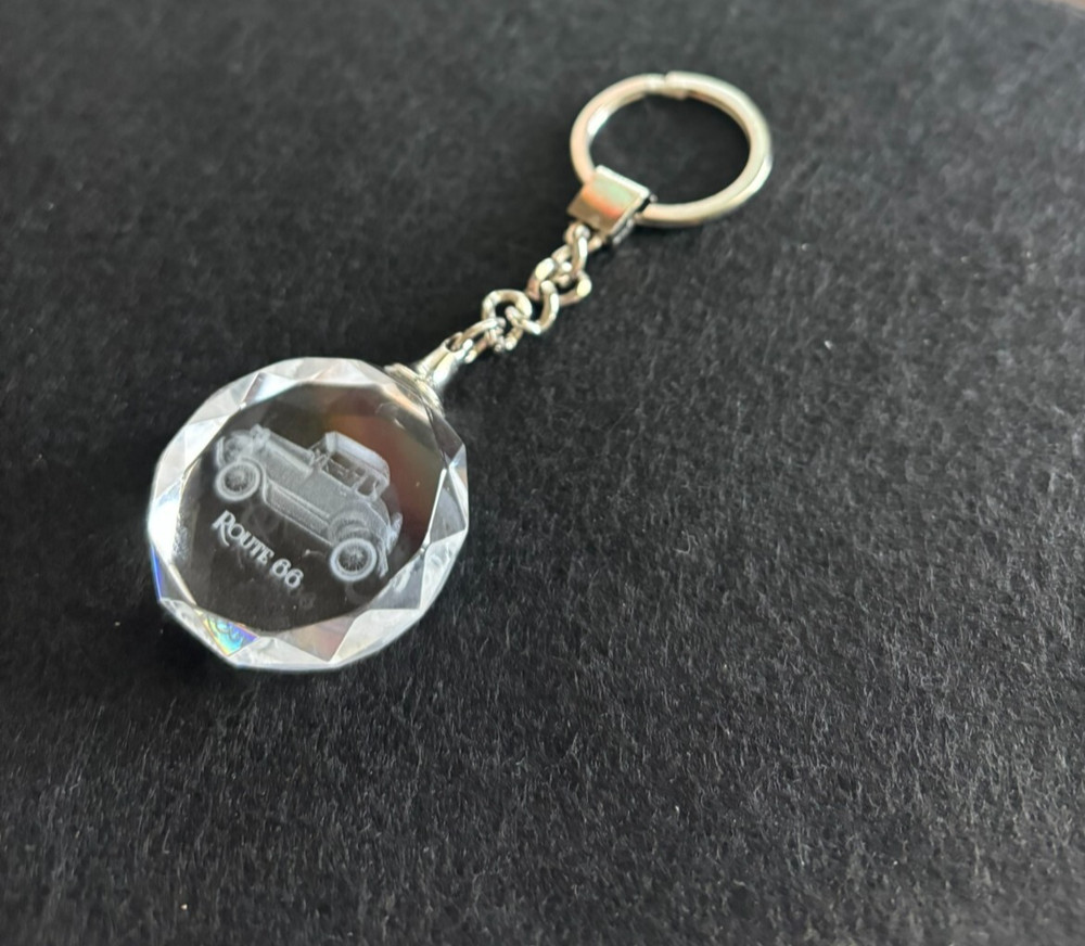 Route 66 Clear Transparent Car Keychain