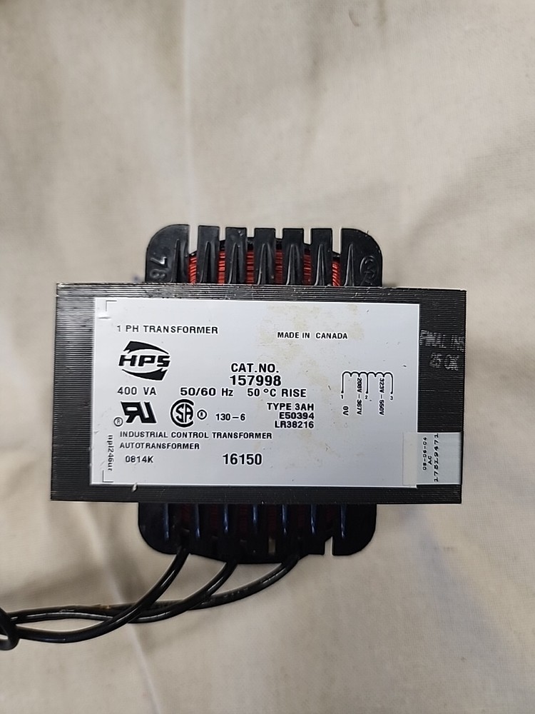 HPS TRANSFORMER 157998 1PH TYPE 3 AH E50394 LR38216