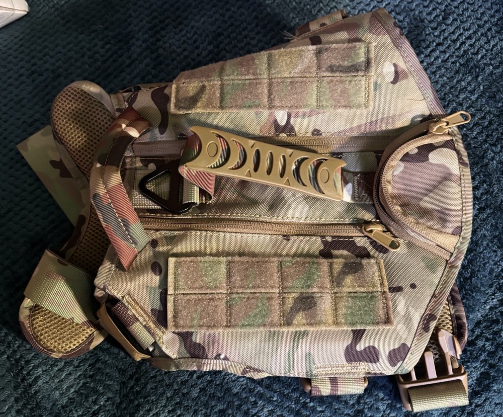 Camouflage Tactical Dog Harness with Adjustable Durable Multiple Pockets