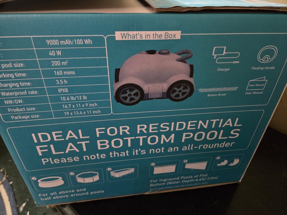 Cordless Robotic Pool Cleaner,Automatic Pool Vacuum Robot For In Ground Pools