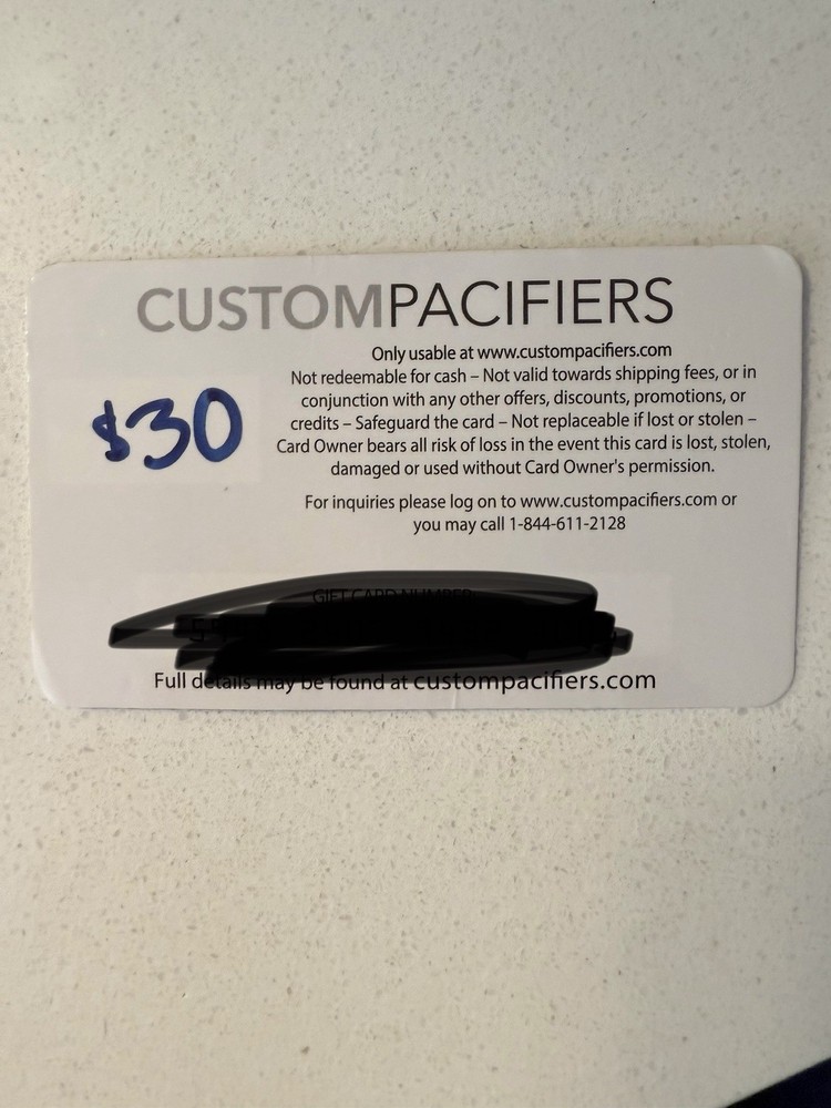 $30 Custom Pacifiers Gift Card