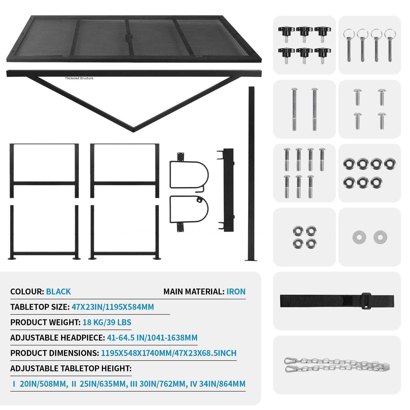 47"x23" Livestock Trimming Stand, Heavy Duty Farm Goat Milking Stand with Ramp
