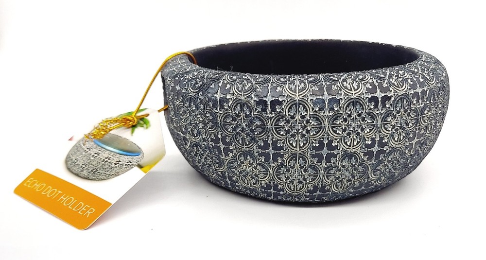 New Amazon Echo Dot Decorative Holder Stand Accessory Exhart Black Gray Pattern