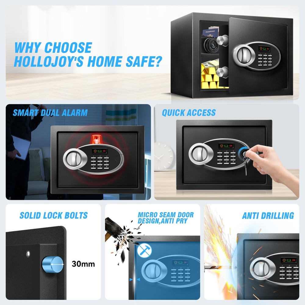 1.8 Cu Ft Safe Box Fireproof Waterproof for Documents - Steel Security Personal