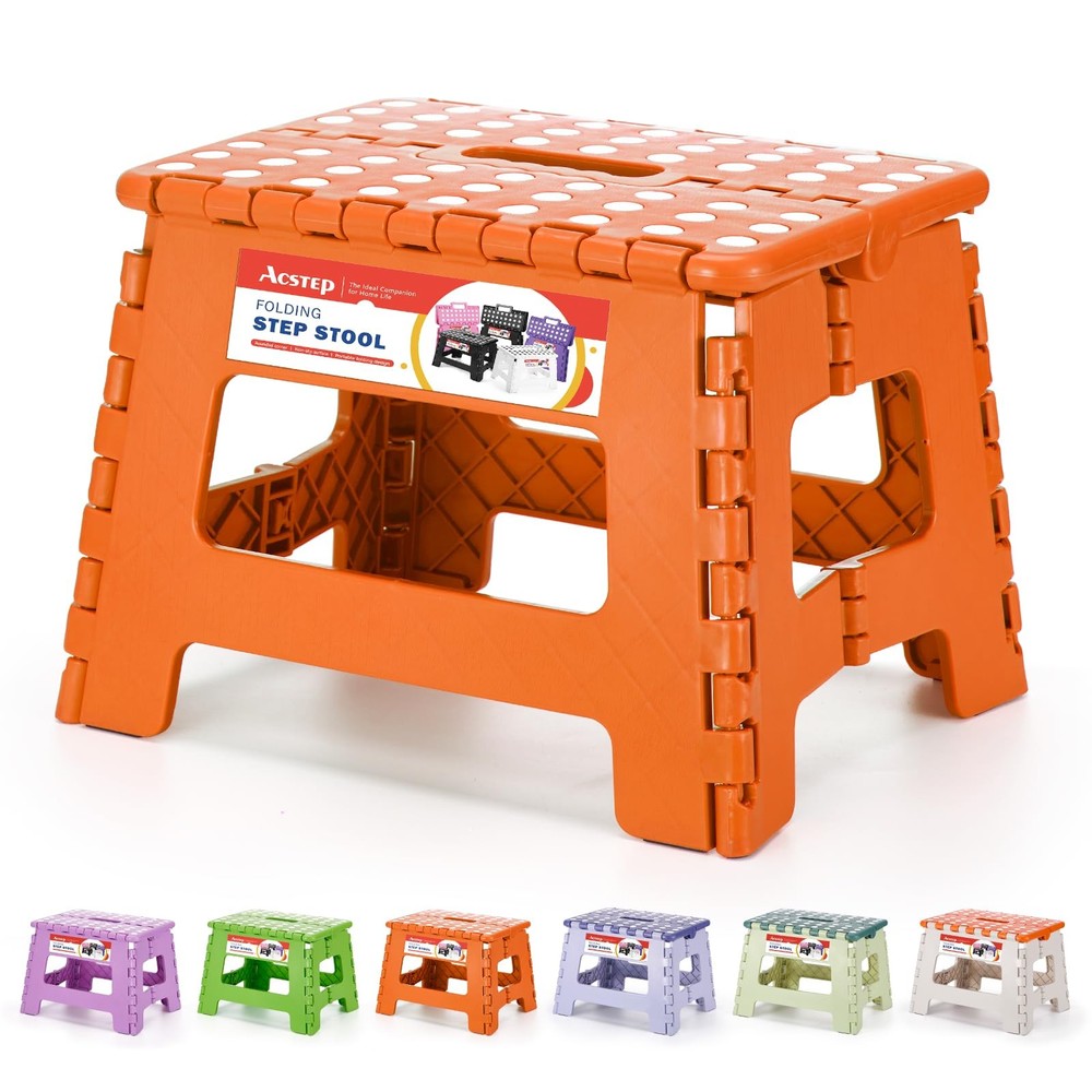 9 Inch Folding Step Stool 300 LB Capacity Plastic Foldable Step Stools for an...