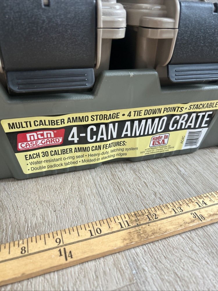 MTM AC4C 4-Can Ammo Crate Box Storage – Stackable, Durable, Easy Carry Organizer