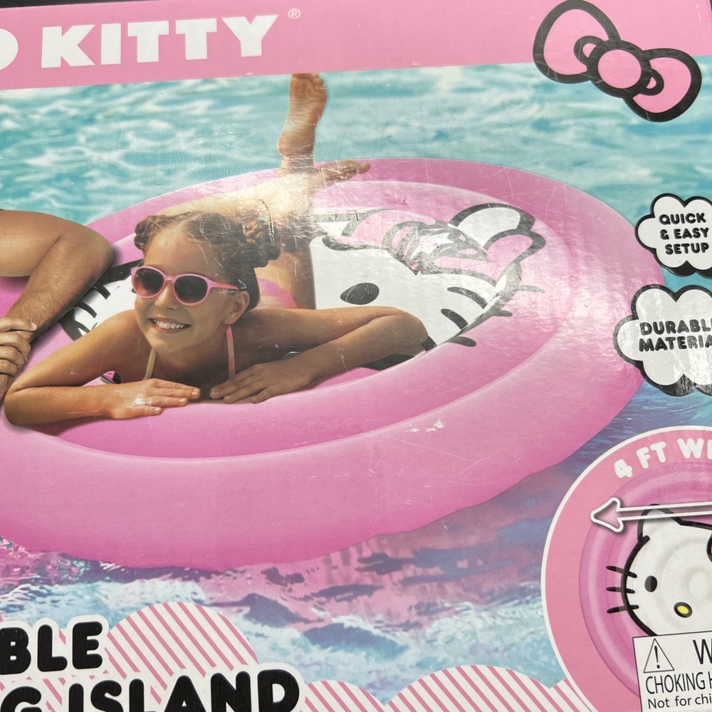 Hello Kitty Inflatable Floating Island Float Large - 4' Diameter NIP