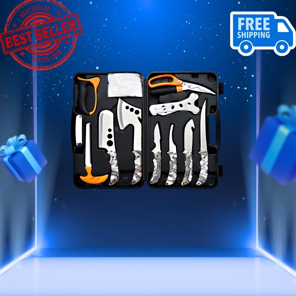 Deer Hunting Knife Set Field Dressing Kit Portable Game Butcher Processor