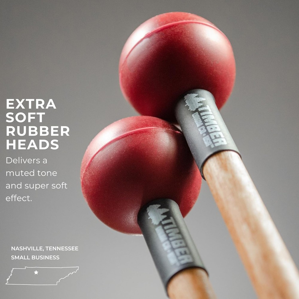 Timber Drum Co. Percussion Mallets — U.S.A. ASSEMBLED — Sticks Single Pair