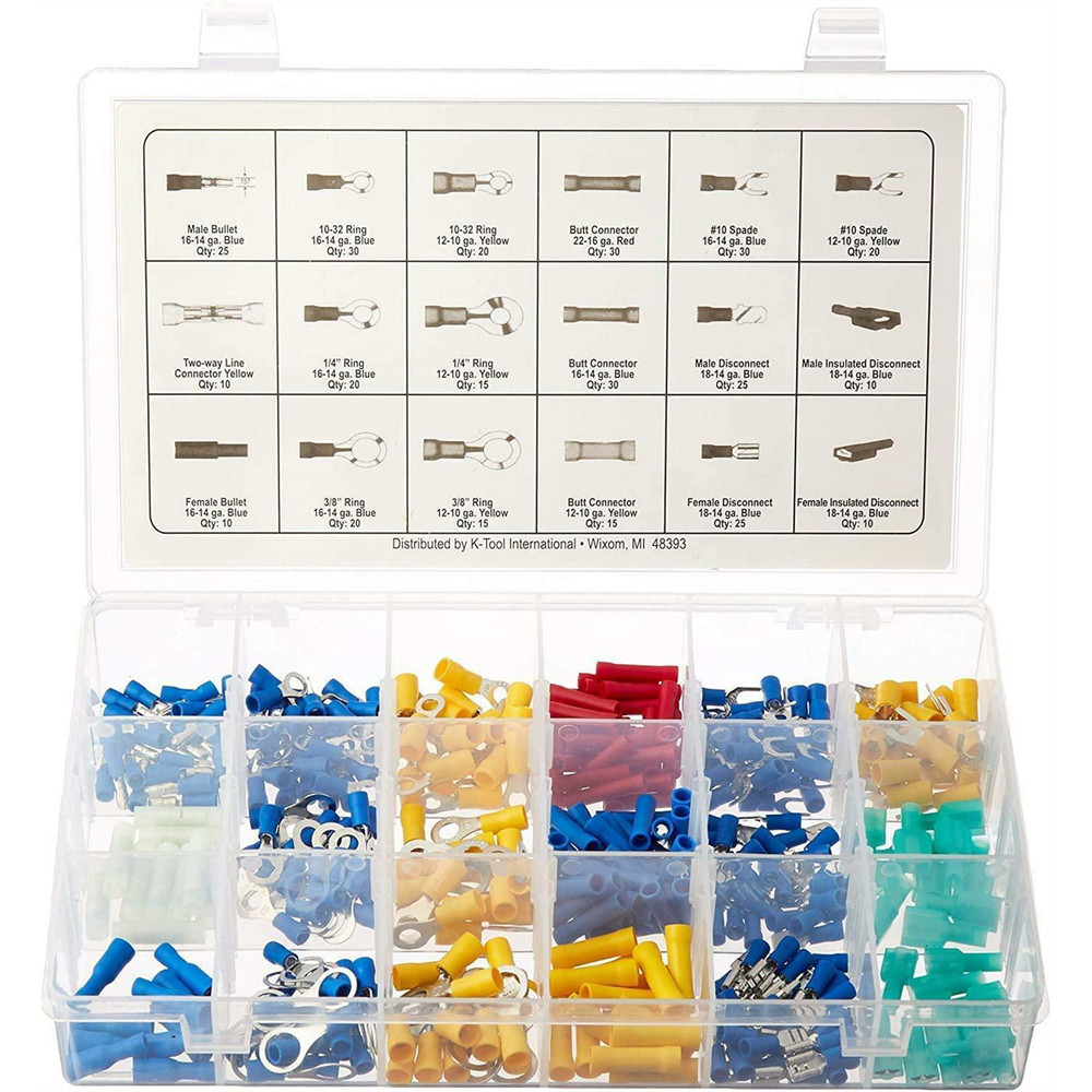 K-Tool 87 360pc Insulated Solderless Electrical Wire Terminals