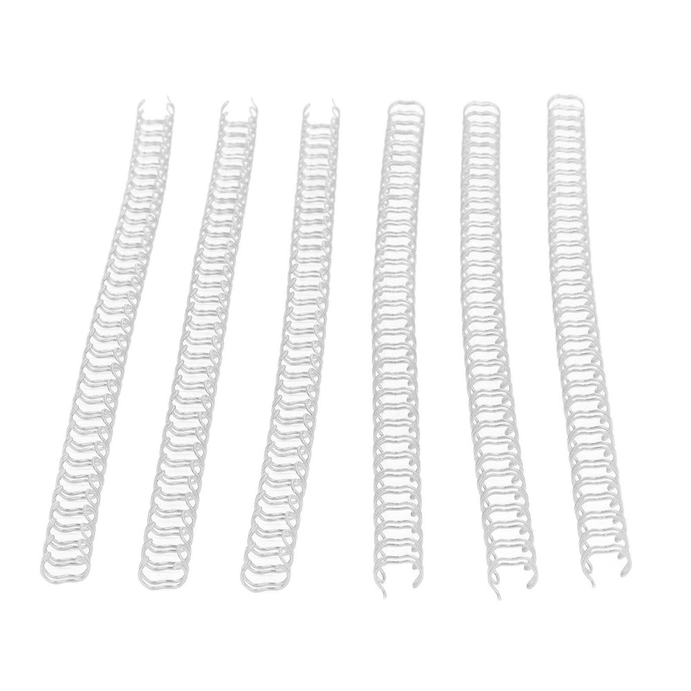 Silver 100x Double Loop Wire Binding Spine 20 Sheet Capacity 3:1 Pitch 34 Loop 6