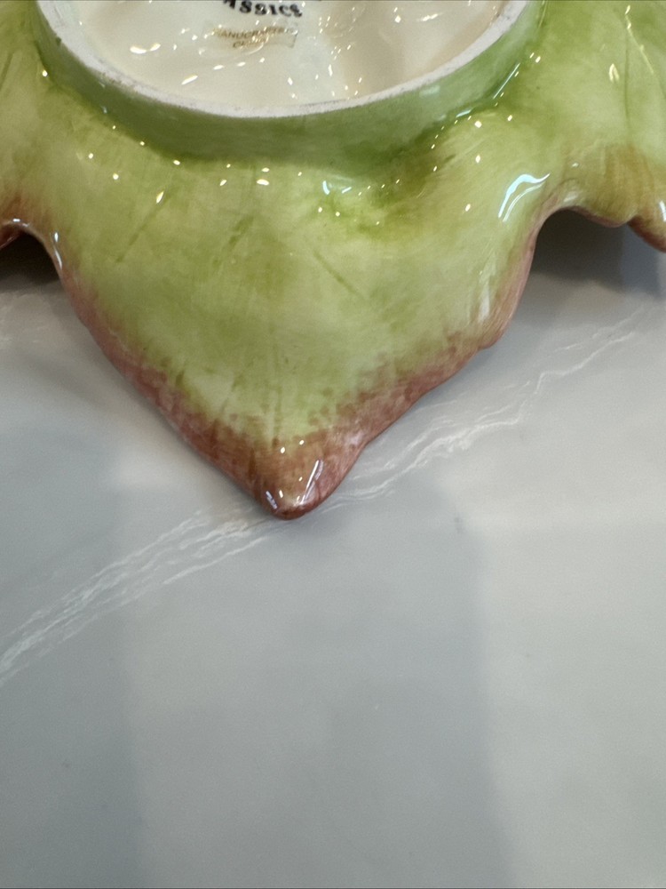 Fitz & Floyd Grapes Leaf Embossed Nut Candy Trinket Dish NOB