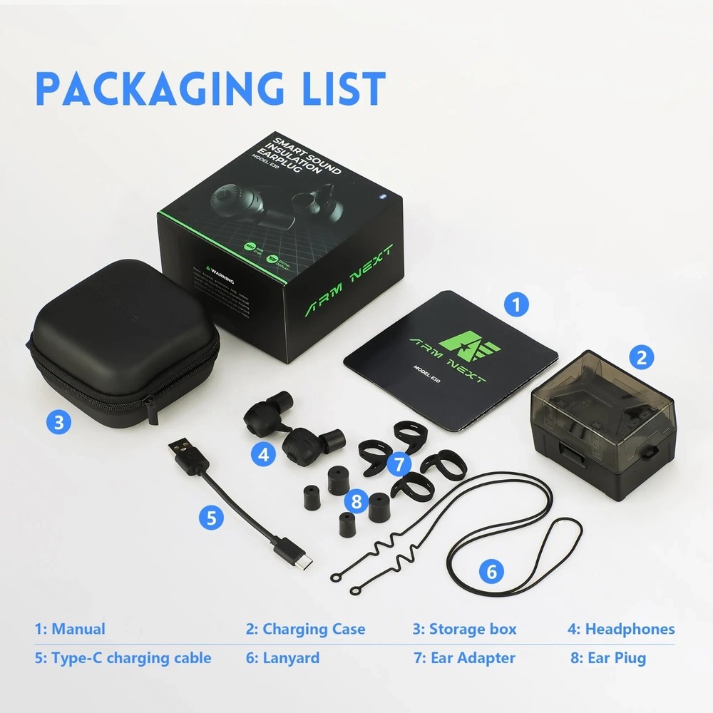 ARM NEXT E30 Bluetooth tactical earbuds for shooting training electronic hearing