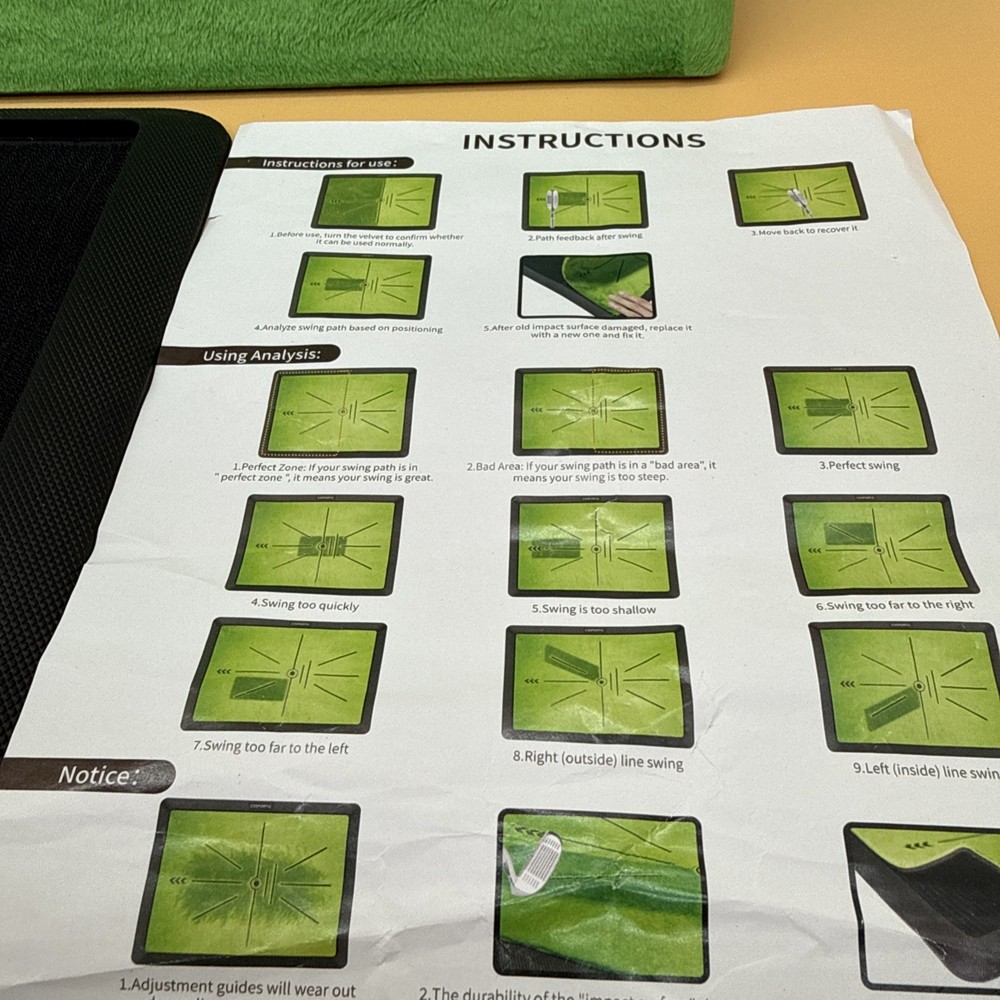 Golf Hitting Mat, Golf Training Mat for Swing Path Feedback Detection NEW open