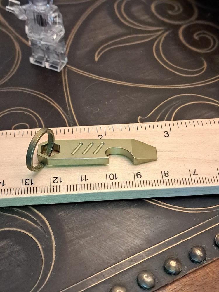 Mini EDC Anodized Gold Titanium Keychain Bottle Opener