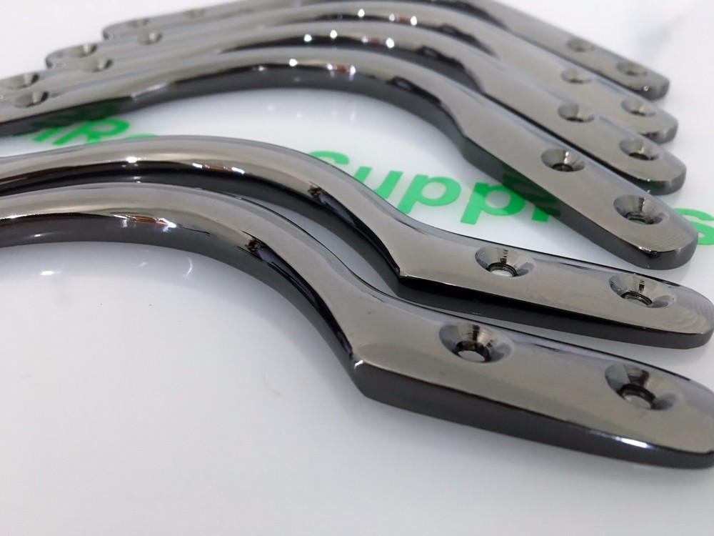 QUALITY SOLID Pool Snooker Billiard Table Pocket Brackets Iron BLACK CHROME