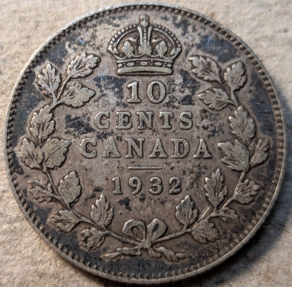 Canada 10 cents 1932 silver