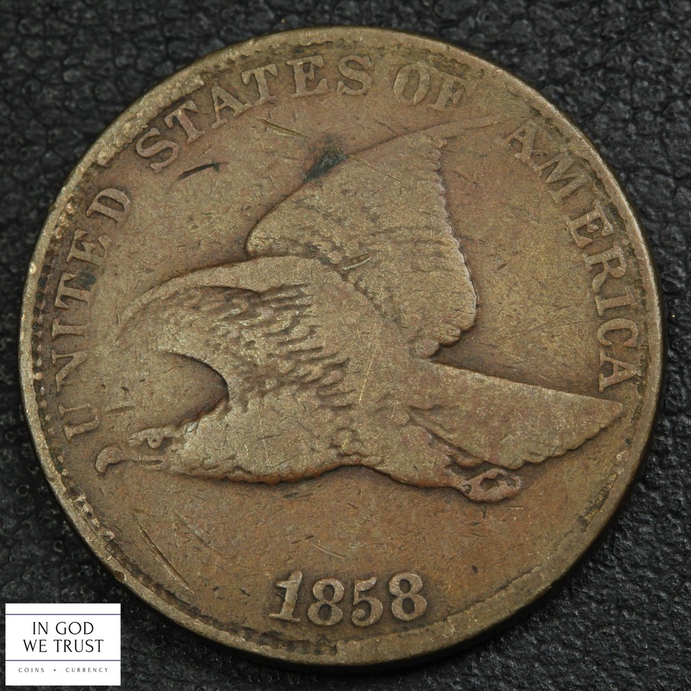 1858 Large Letters Flying Eagle Cent 1C
