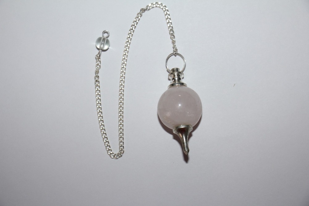 Rose Quartz Sephoroton Ball Sphere Crystal Dowsing Pendulum Divination Tool
