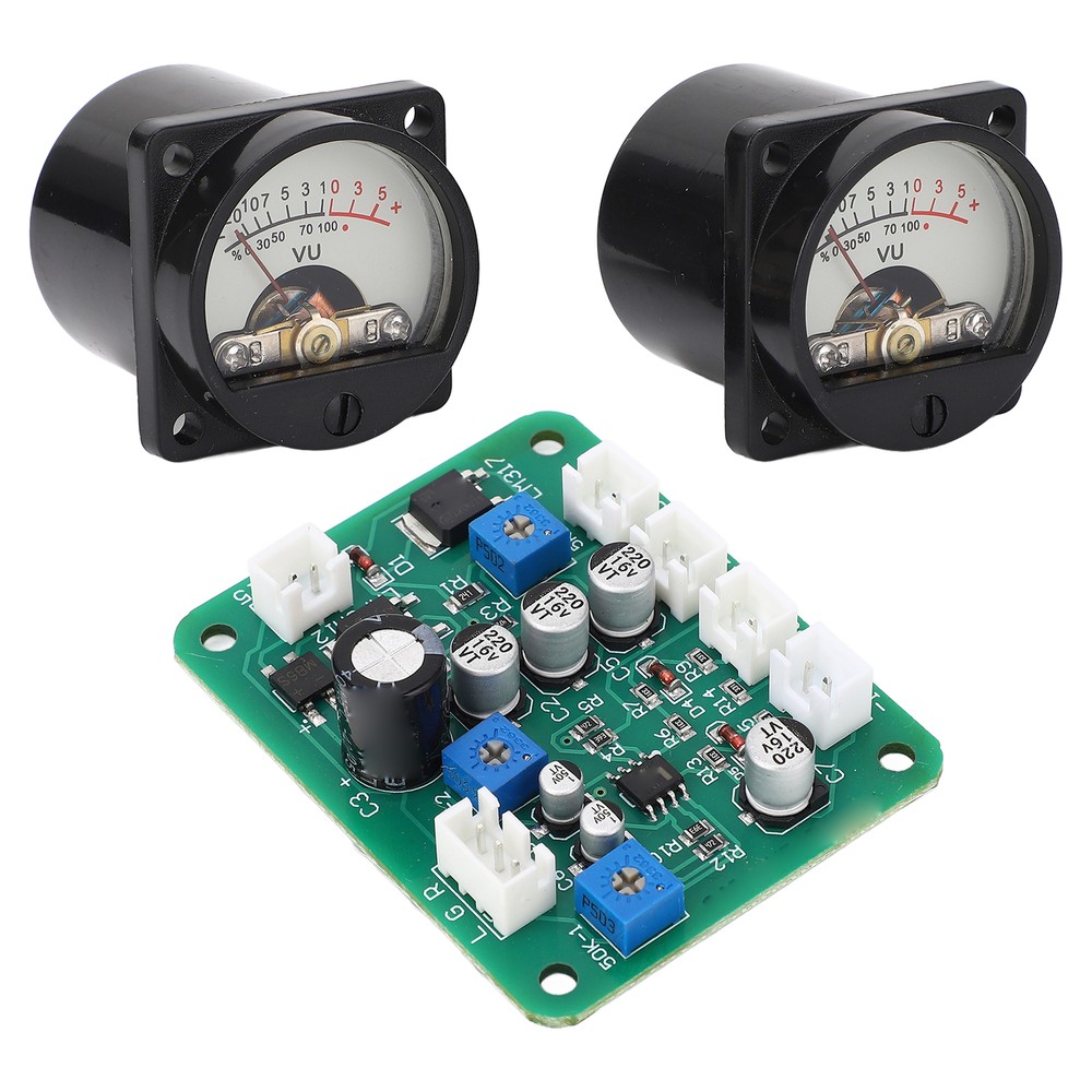 VU Meter Panel Kit 2x Warm Color Backlight Power Amplifier VU Meter With New