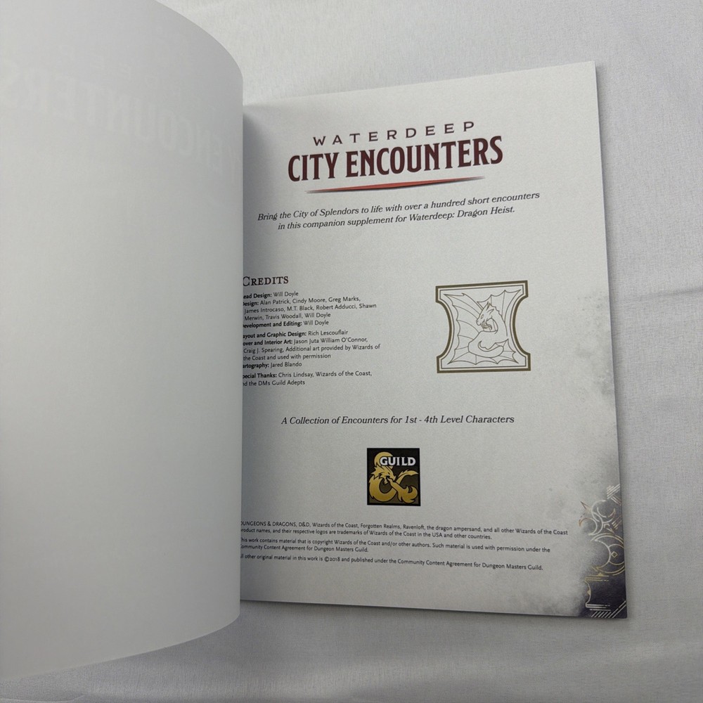 Waterdeep City Encounters Dungeons & Dragons Adventure Module