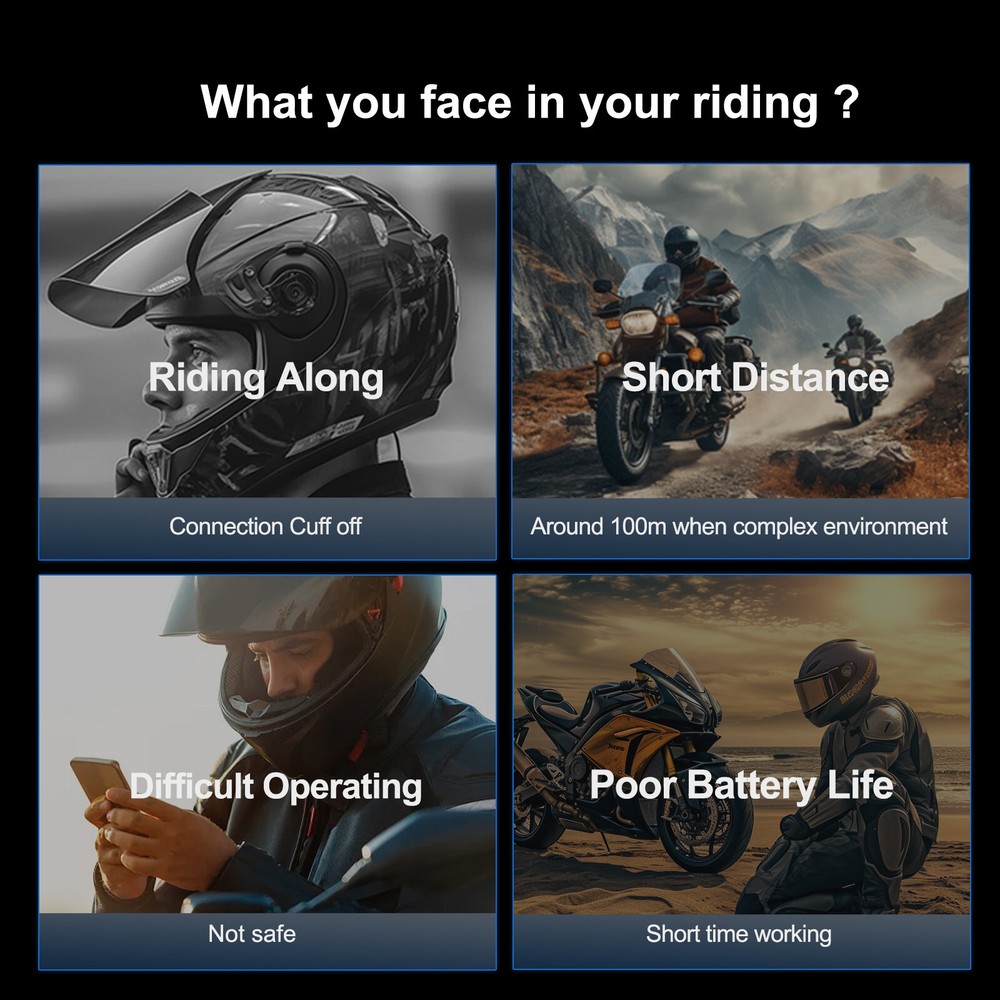 Automatical Connection Motorcycle Full Deplux Helmet 5G Mesh Intercom Headset