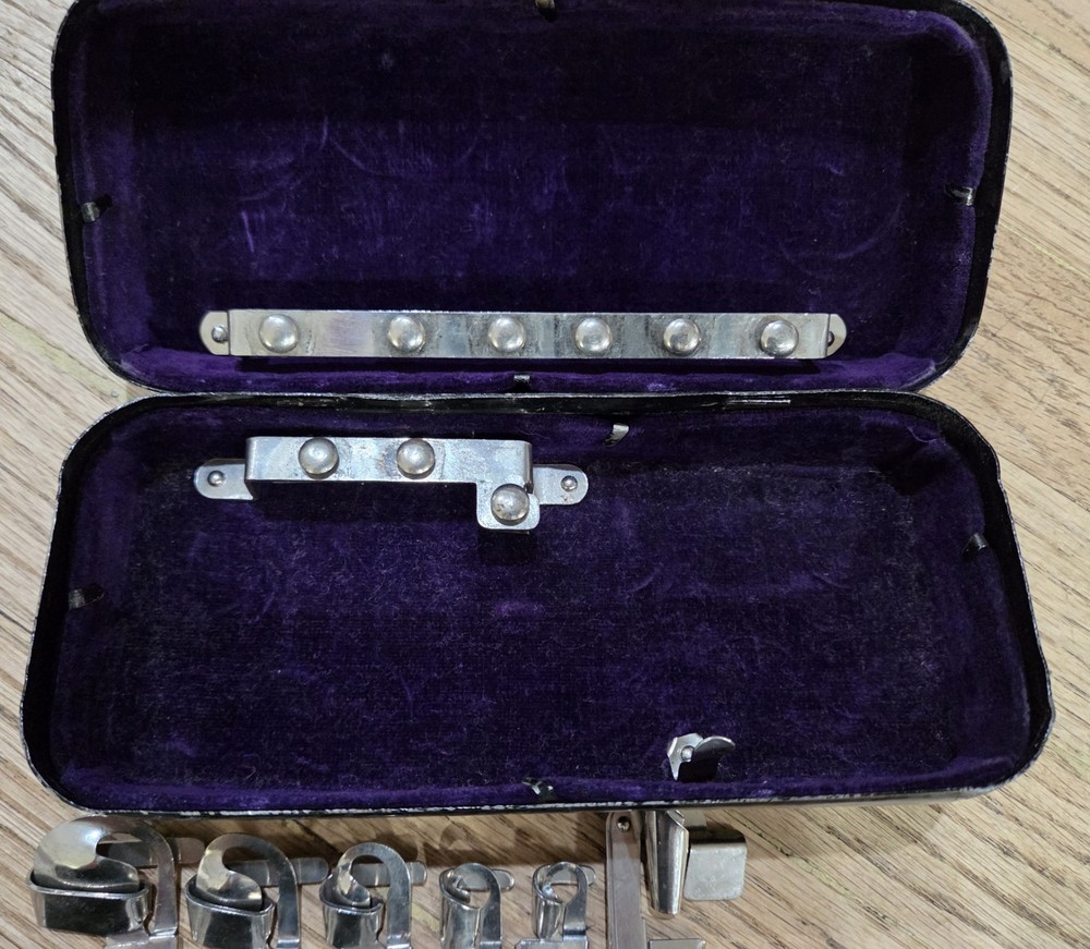 White Sewing Machine Attachments And Case