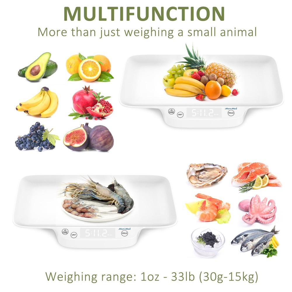 Portable Pet Scale with Hold & Tare Function, Precision Digital Scale for New...