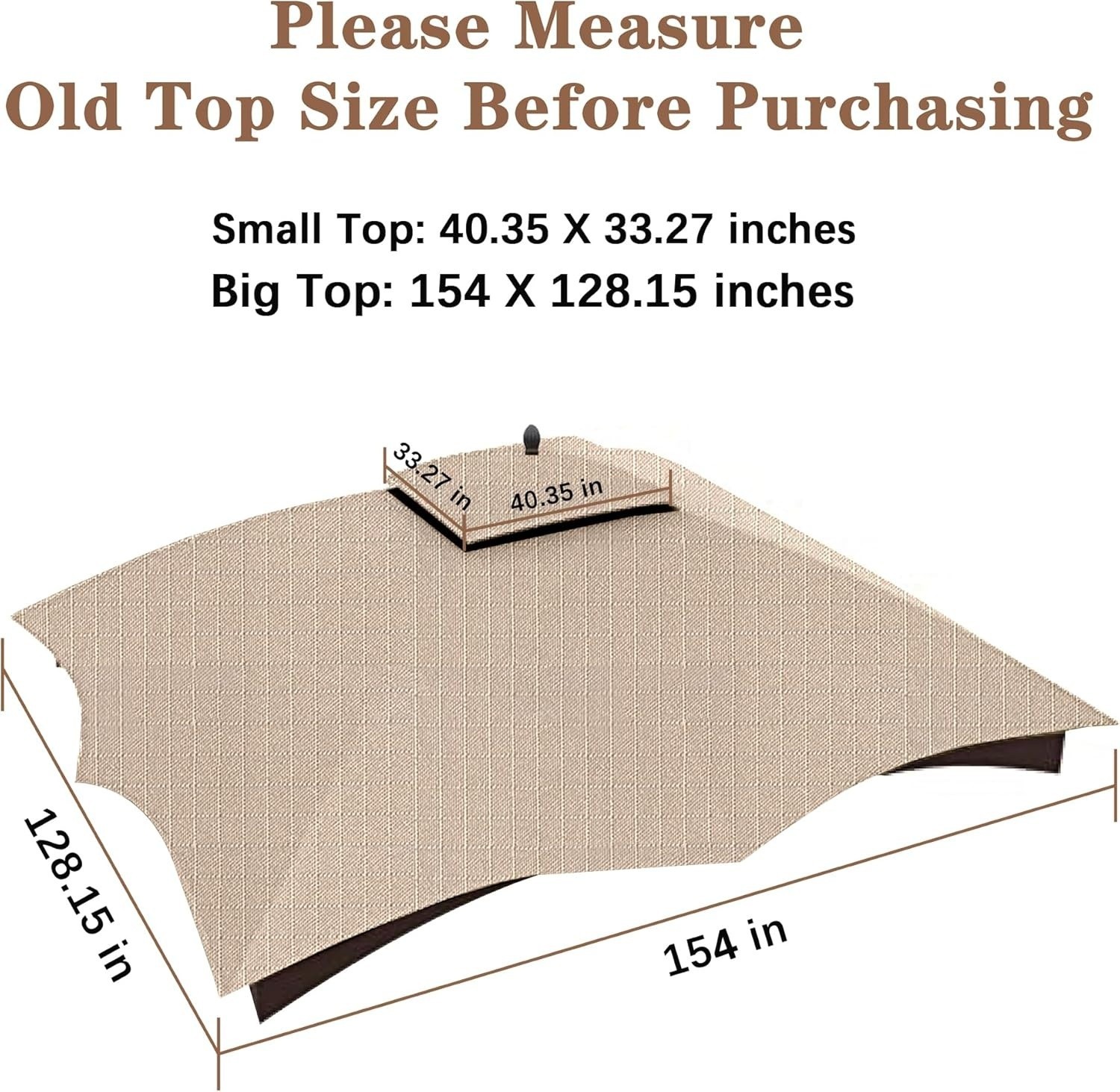 Replacement Top for Lowe's Allen Roth 10X12 Gazebo - Waterproof & UV Protection