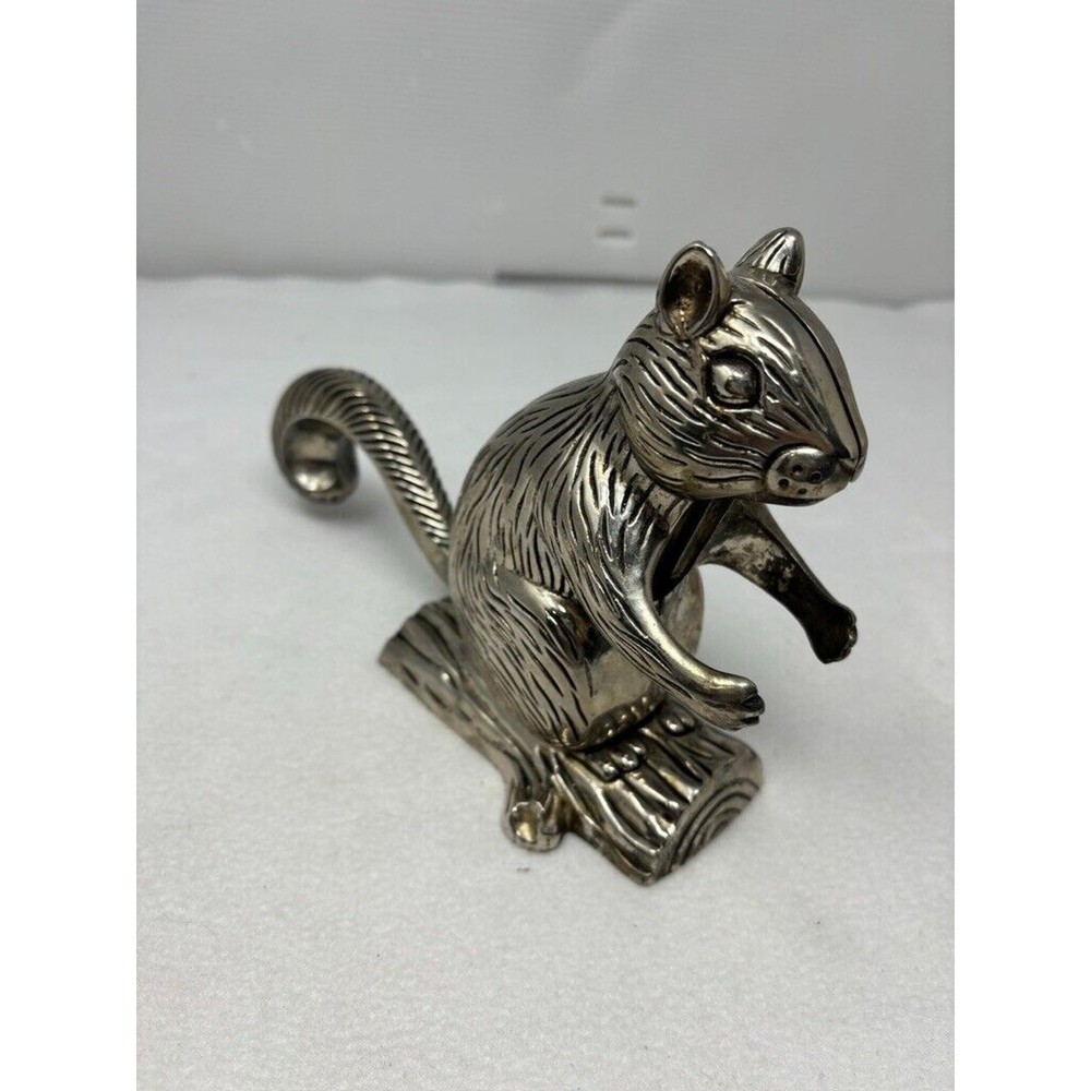 Vintage Godinger Silver Plated Squirrel Nutcracker Holidays Art Gift 8.5"