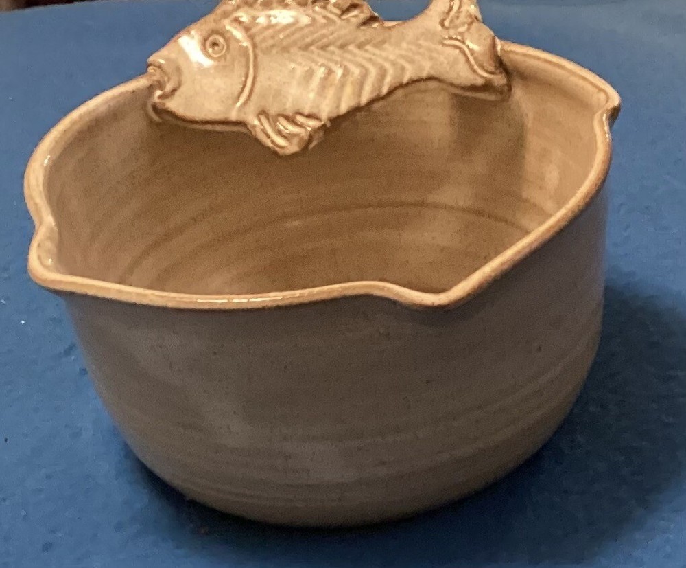 Pottery Fish Bowl Signed