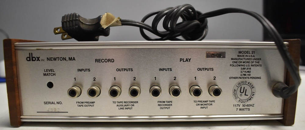 dbx 21 Disc/ Tape Decoder Vintage Noise Reduction