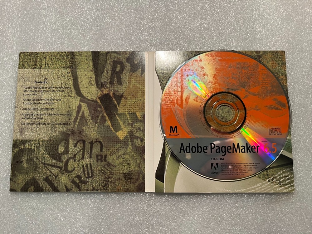 Adobe PageMaker 6.5 for Macintosh CD-ROM with Key