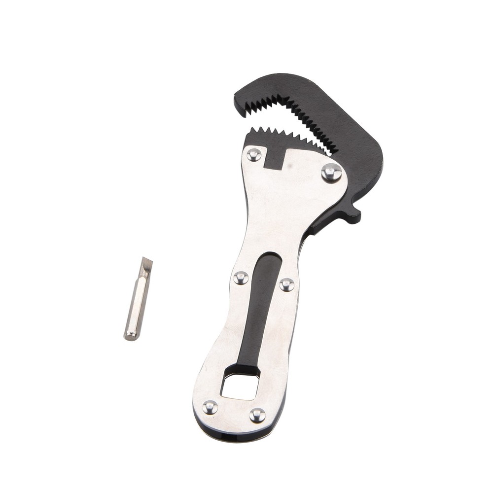 Micro Adjustable Wrench Self Adjusting Stainless Steel Tool Compact Silver