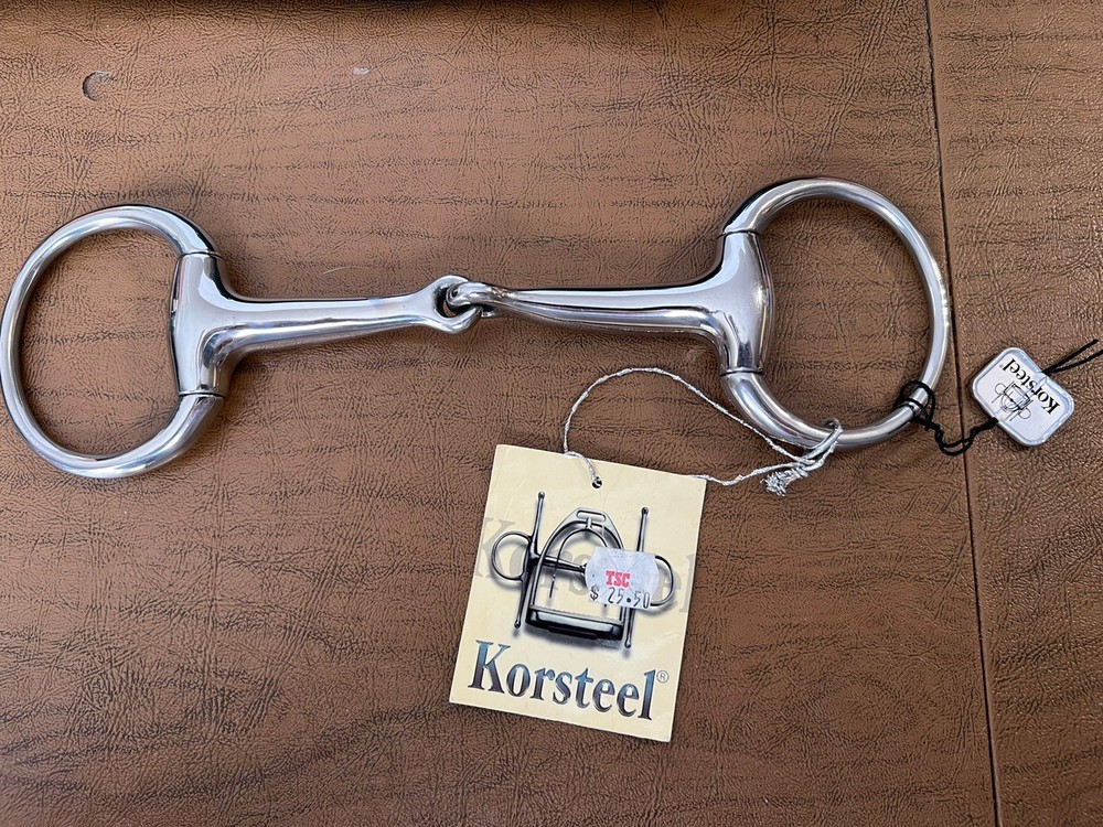 Korsteel Jointed Eggbutt Solid Snaffle Bit 5.5”