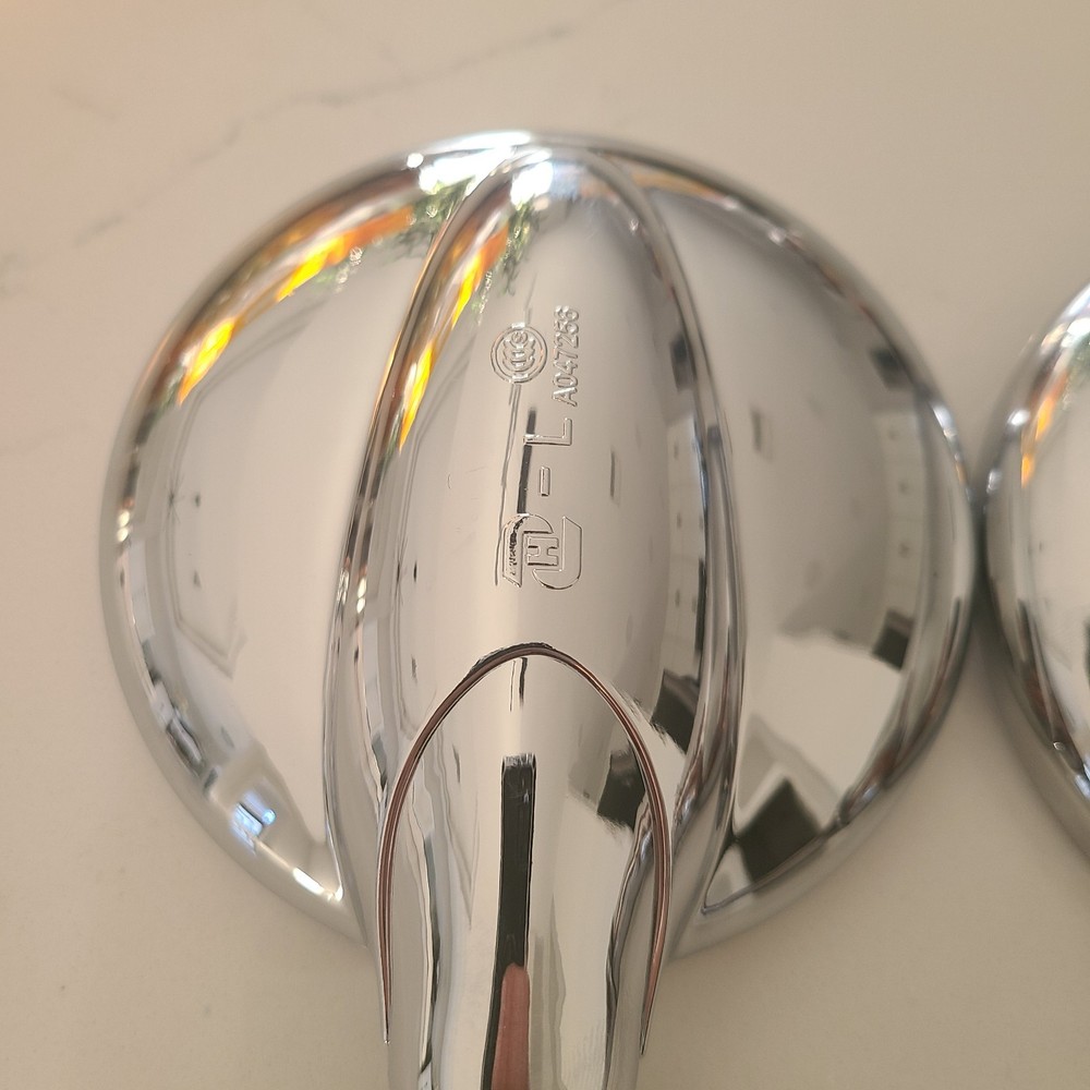 Pair Chrome Round Rear View Side Mirrors For Mobility Scooters