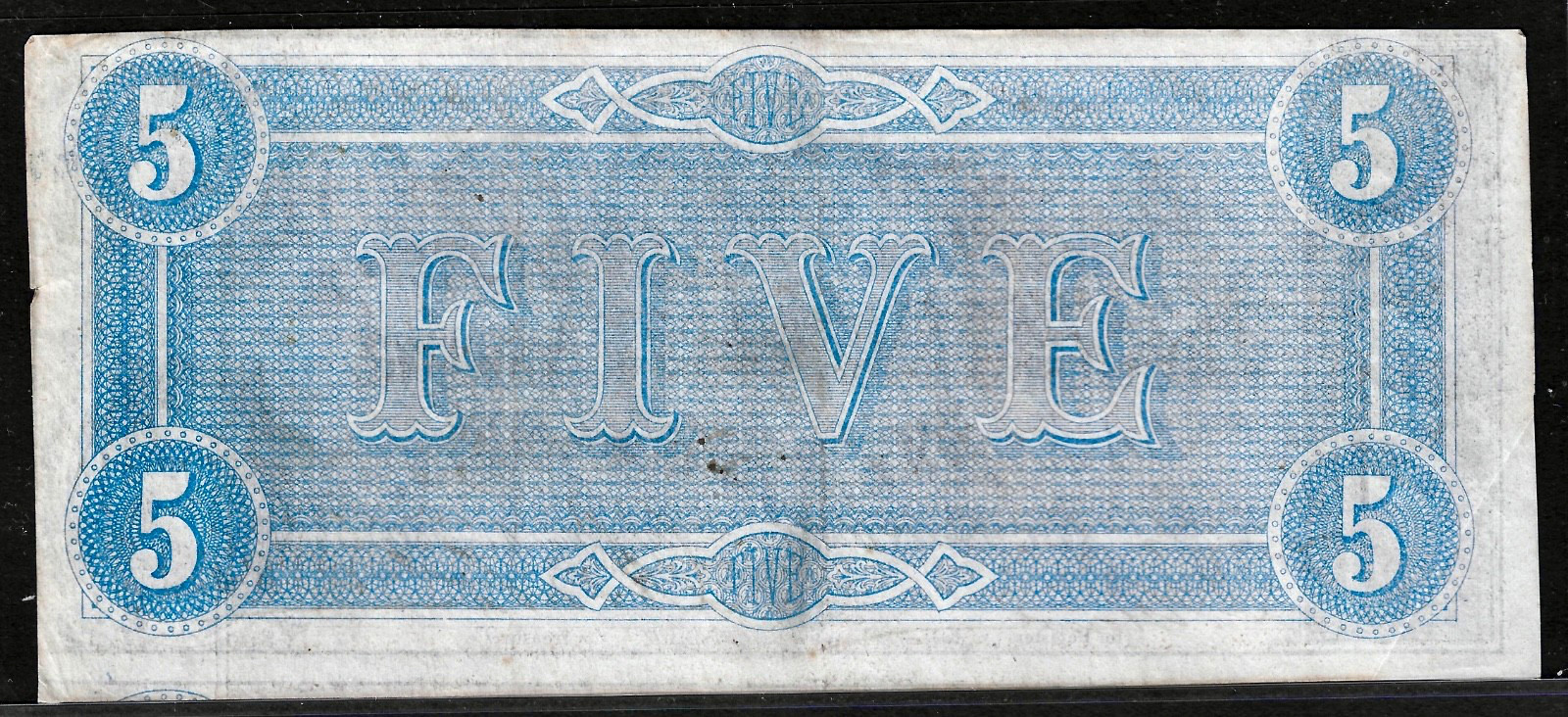 1864 CONFEDERATE STATES AMERICA CURRENCY $5 Dollar Note S/N 76729 T-69 Cr. 564