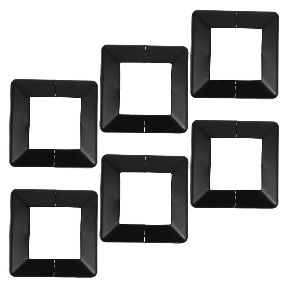 6 Pcs Plastic Base Plate for Deck Post Square Stair Railing Posts Cover