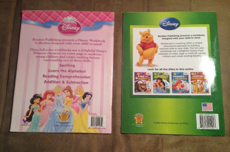 Two Disney Alphabet Handwriting Workbooks
