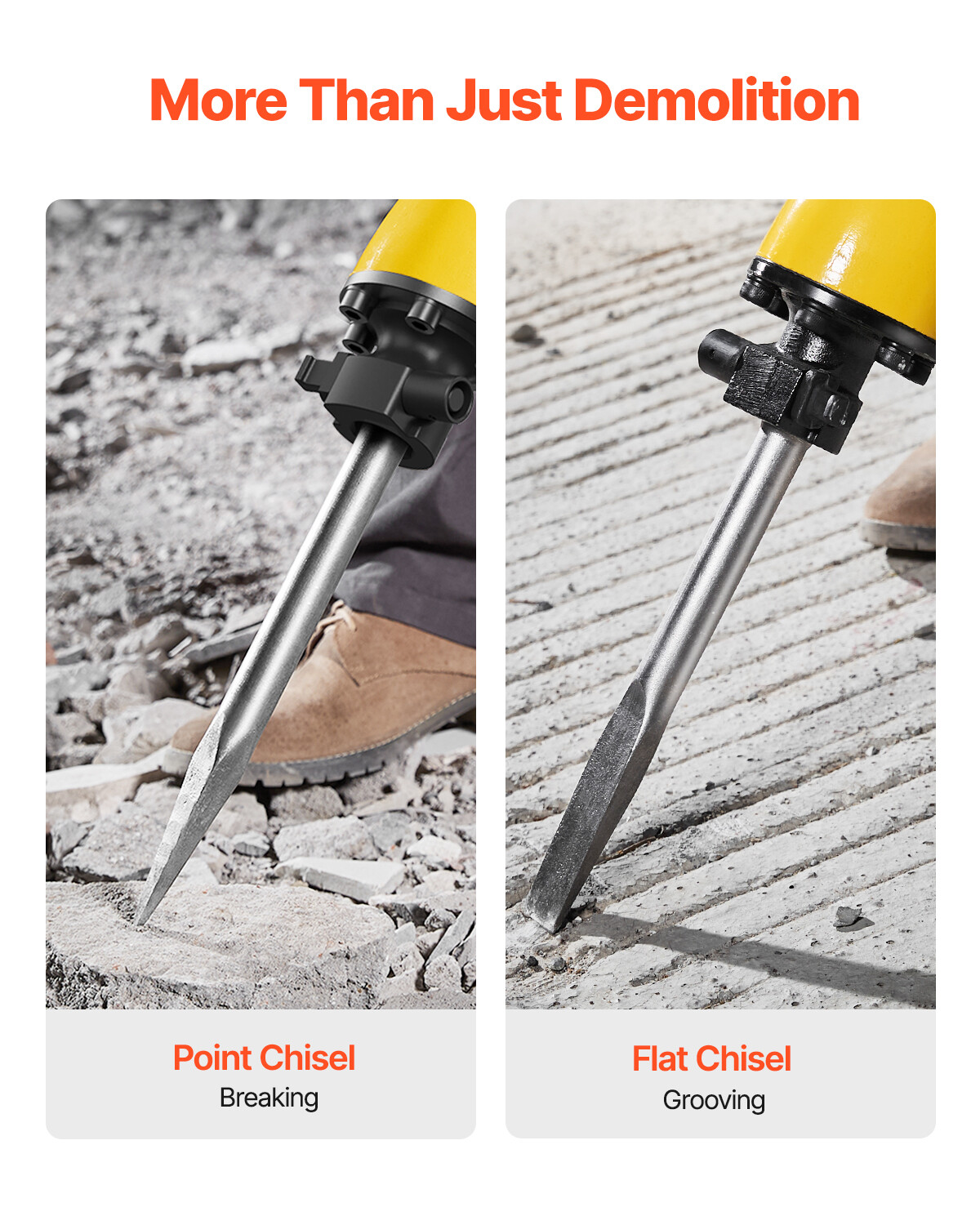 Demolition Jack Hammer Concrete Breaker 2200W Electric Hammer 2 Chisel Bit