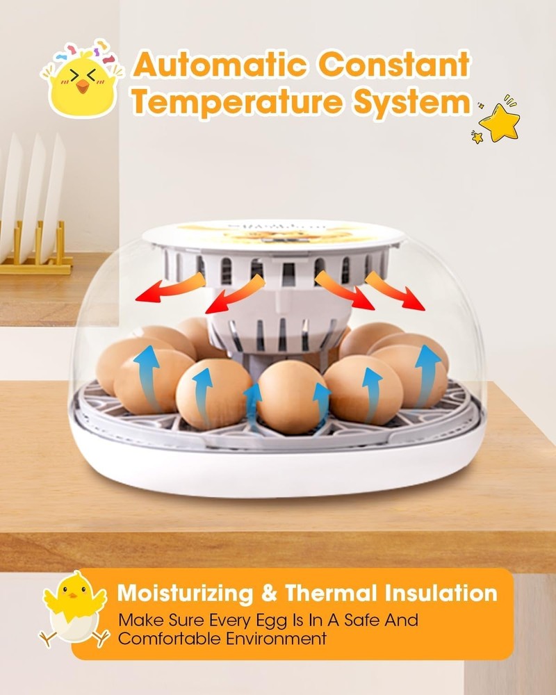 Egg Incubator with Automatic Egg Turning Control, Incubators for Hatching Eggs,